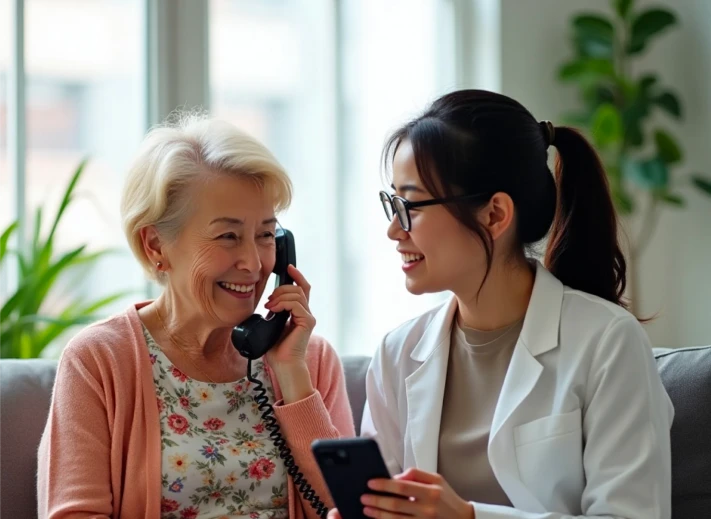 TrueCaptions old lady talking on phone